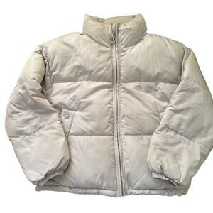 Pull & Bear short cropped quilted puffer off white jacket women’s medium